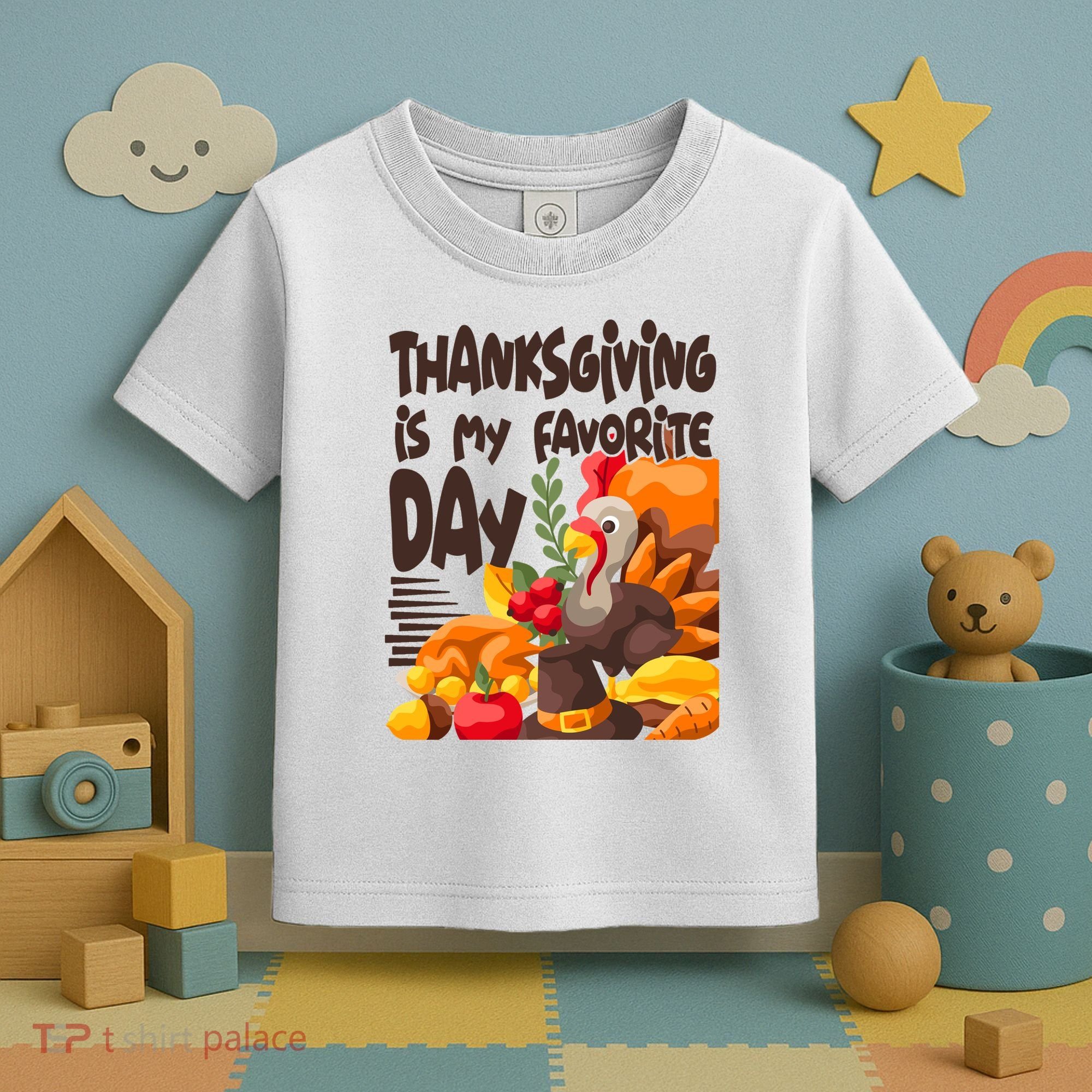 Thanksgiving Is My Favorite Day Turkey Toddler T-Shirt