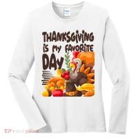 Thanksgiving Is My Favorite Day Turkey Women's Long Sleeve Shirt thumb 0