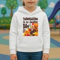 Thanksgiving Is My Favorite Day Turkey Kids Hoodie thumb 3