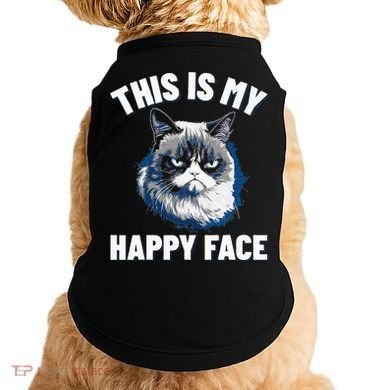 This Is My Happy Face Funny Cat With Grumpy Face Cat Lover Doggie Tank