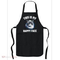 This Is My Happy Face Funny Cat With Grumpy Face Cat Lover Apron thumb 0