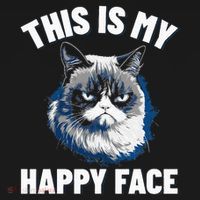 This Is My Happy Face Funny Cat With Grumpy Face Cat Lover Apron thumb 3