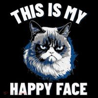 This Is My Happy Face Funny Cat With Grumpy Face Cat Lover Coaster thumb 2