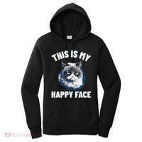This Is My Happy Face Funny Cat With Grumpy Face Cat Lover Women's Hoodie thumb 0