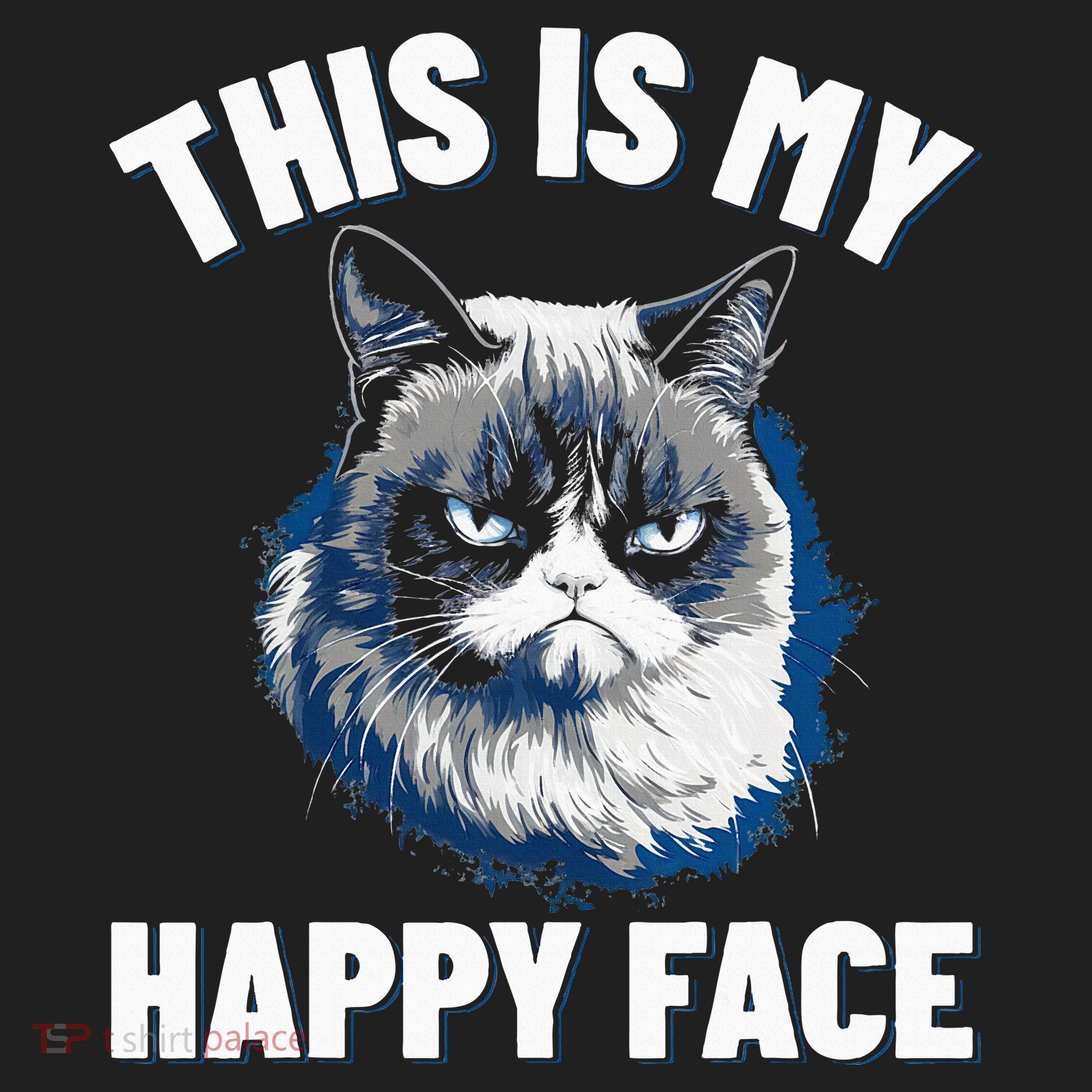 This Is My Happy Face Funny Cat With Grumpy Face Cat Lover Tumbler
