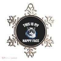 This Is My Happy Face Funny Cat With Grumpy Face Cat Lover Ornament thumb 0