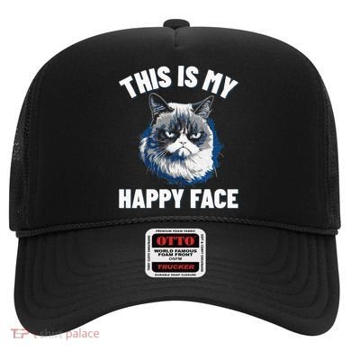 This Is My Happy Face Funny Cat With Grumpy Face Cat Lover Hat