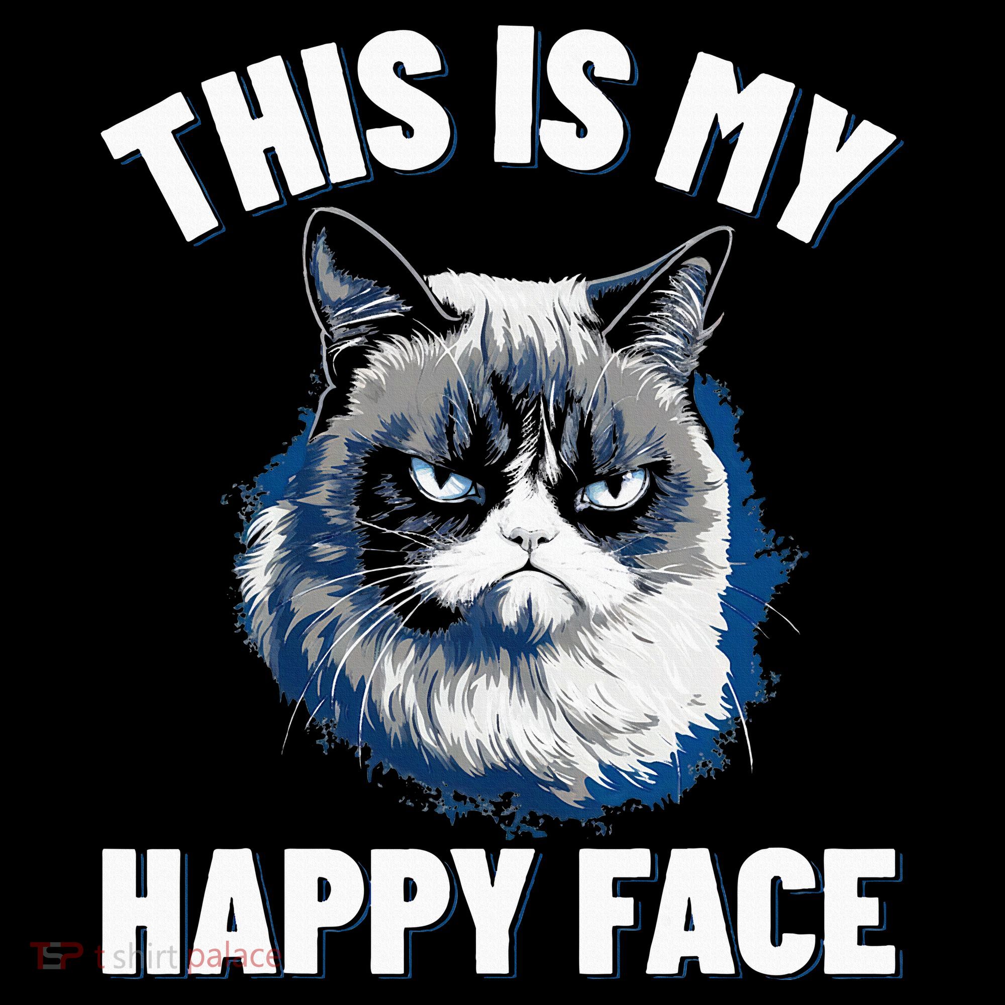 This Is My Happy Face Funny Cat With Grumpy Face Cat Lover Kids Hoodie
