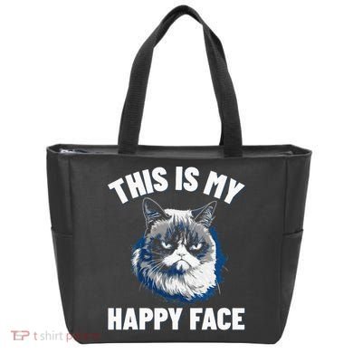 This Is My Happy Face Funny Cat With Grumpy Face Cat Lover Bag