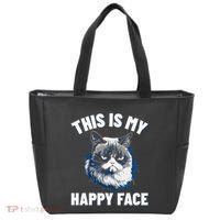 This Is My Happy Face Funny Cat With Grumpy Face Cat Lover Tote Bag thumb 0