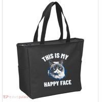 This Is My Happy Face Funny Cat With Grumpy Face Cat Lover Tote Bag thumb 2