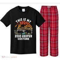 This Is My Zoo Keeper Costume Zoo Garden Animal Lover Keeper Kids Plaid Pajama Set thumb 0
