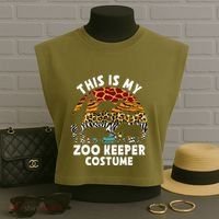 This Is My Zoo Keeper Costume Zoo Garden Animal Lover Keeper Garment-Dyed Women's Muscle Tee thumb 3