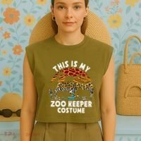 This Is My Zoo Keeper Costume Zoo Garden Animal Lover Keeper Garment-Dyed Women's Muscle Tee thumb 4