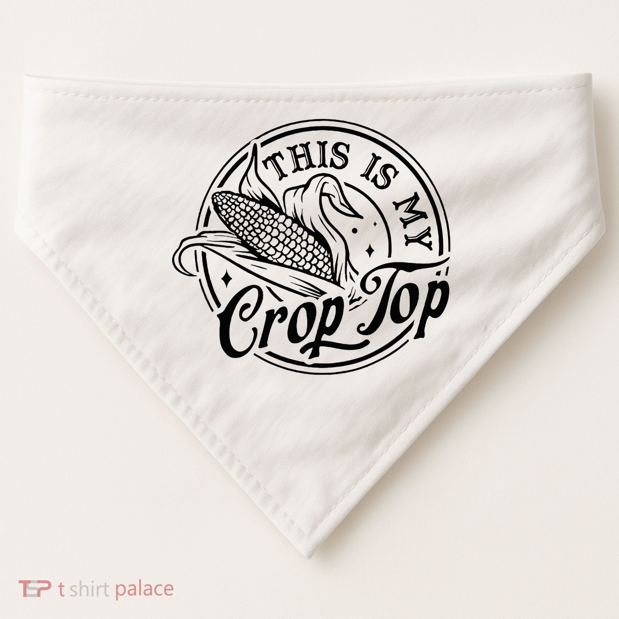 This Is My Crop Top Corn Lover Funny Farmer Farming USA-Made Doggie Bandana