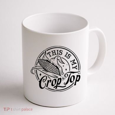 This Is My Crop Top Corn Lover Funny Farmer Farming Coffee Mug back