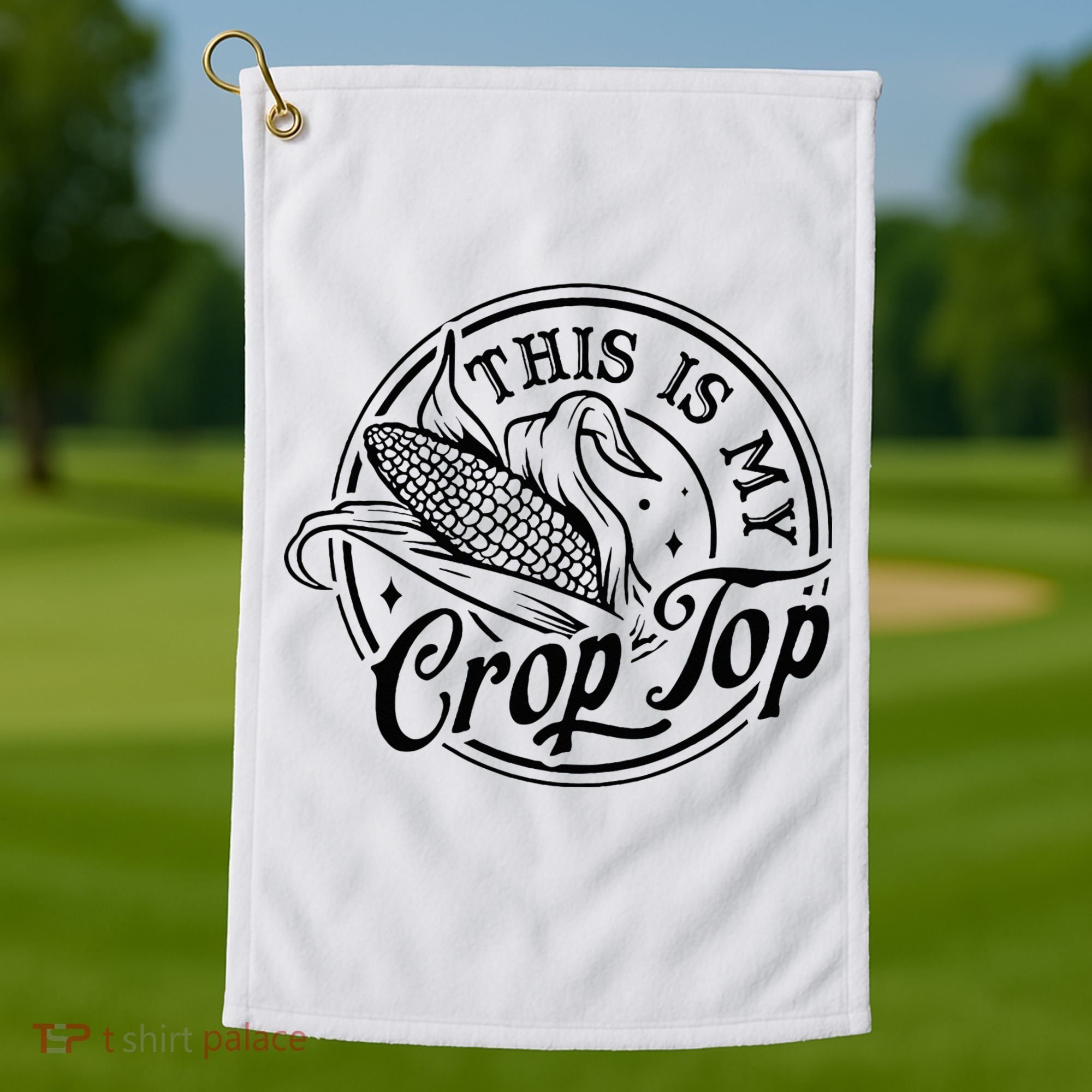 This Is My Crop Top Corn Lover Funny Farmer Farming Golf Towel