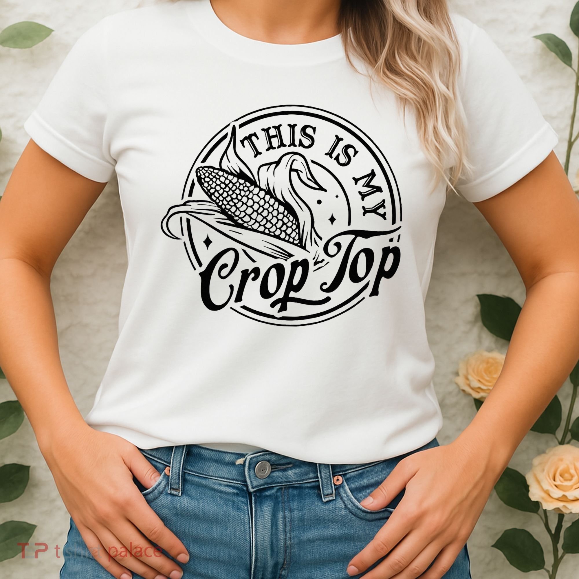 This Is My Crop Top Corn Lover Funny Farmer Farming Women's T-Shirt