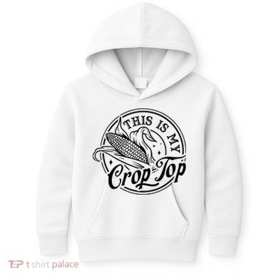 This Is My Crop Top Corn Lover Funny Farmer Farming Kids Hoodie