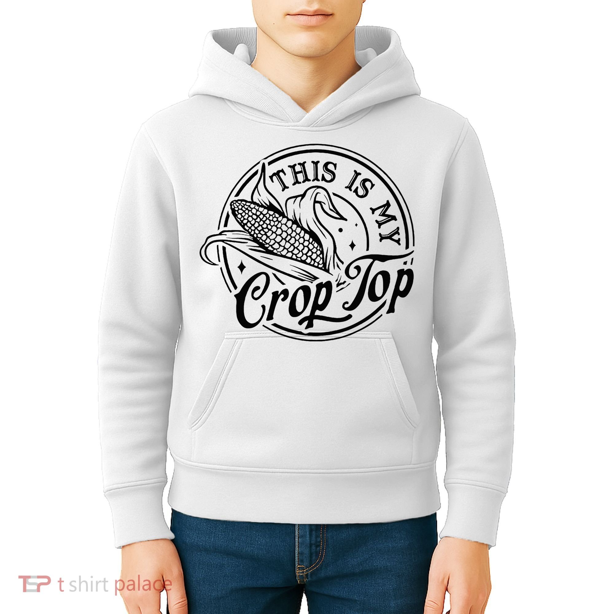 This Is My Crop Top Corn Lover Funny Farmer Farming Kids Hoodie