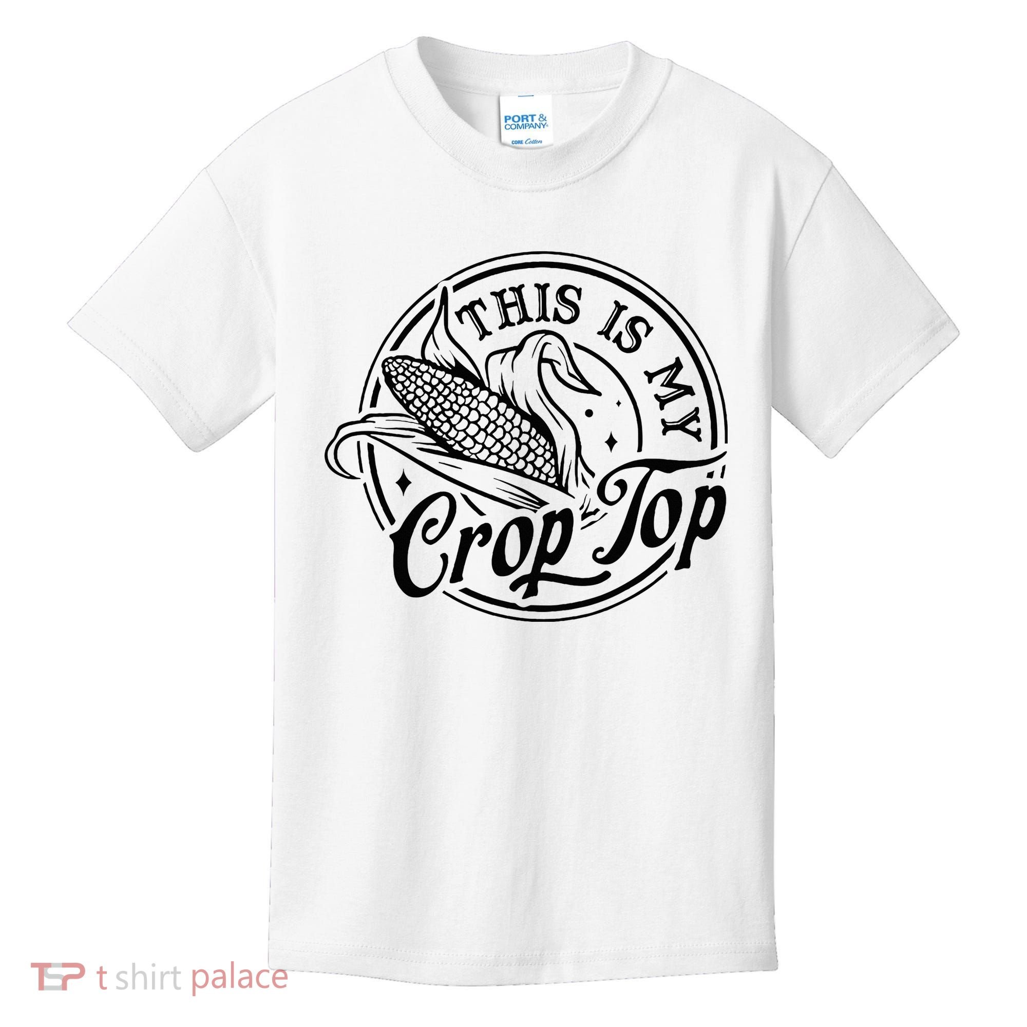 This Is My Crop Top Corn Lover Funny Farmer Farming Kids T-Shirt