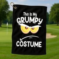 This Is My Grumpy Costume Funny Halloween Golf Towel thumb 1