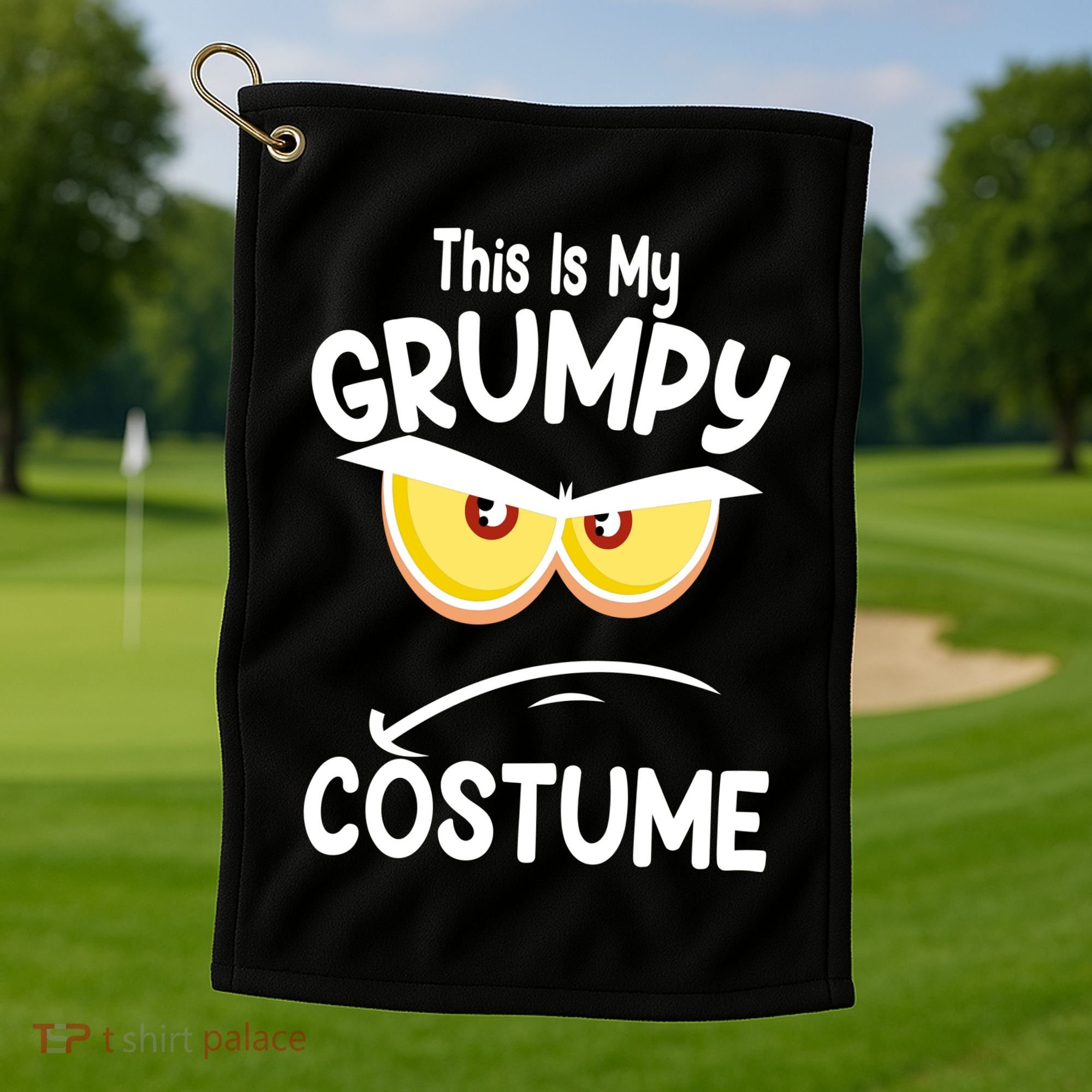 This Is My Grumpy Costume Funny Halloween Golf Towel