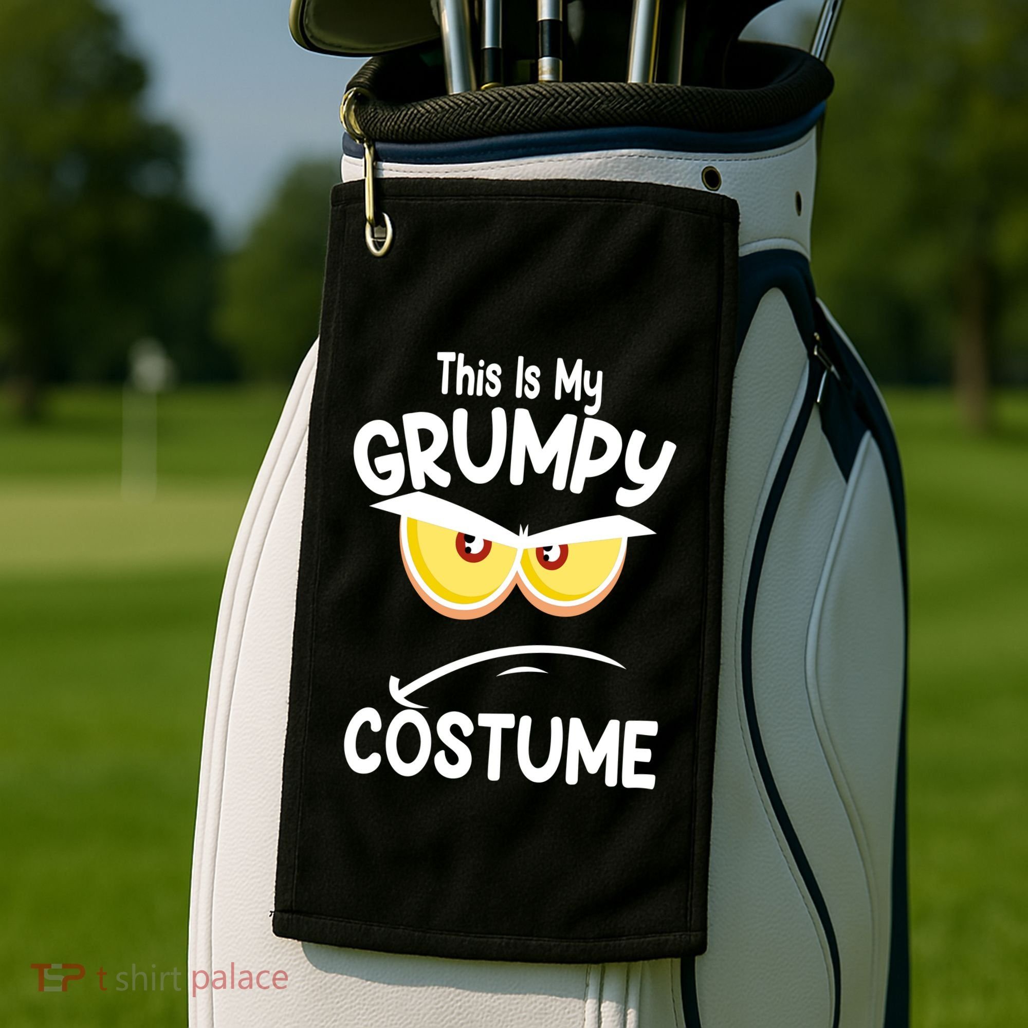 This Is My Grumpy Costume Funny Halloween Golf Towel