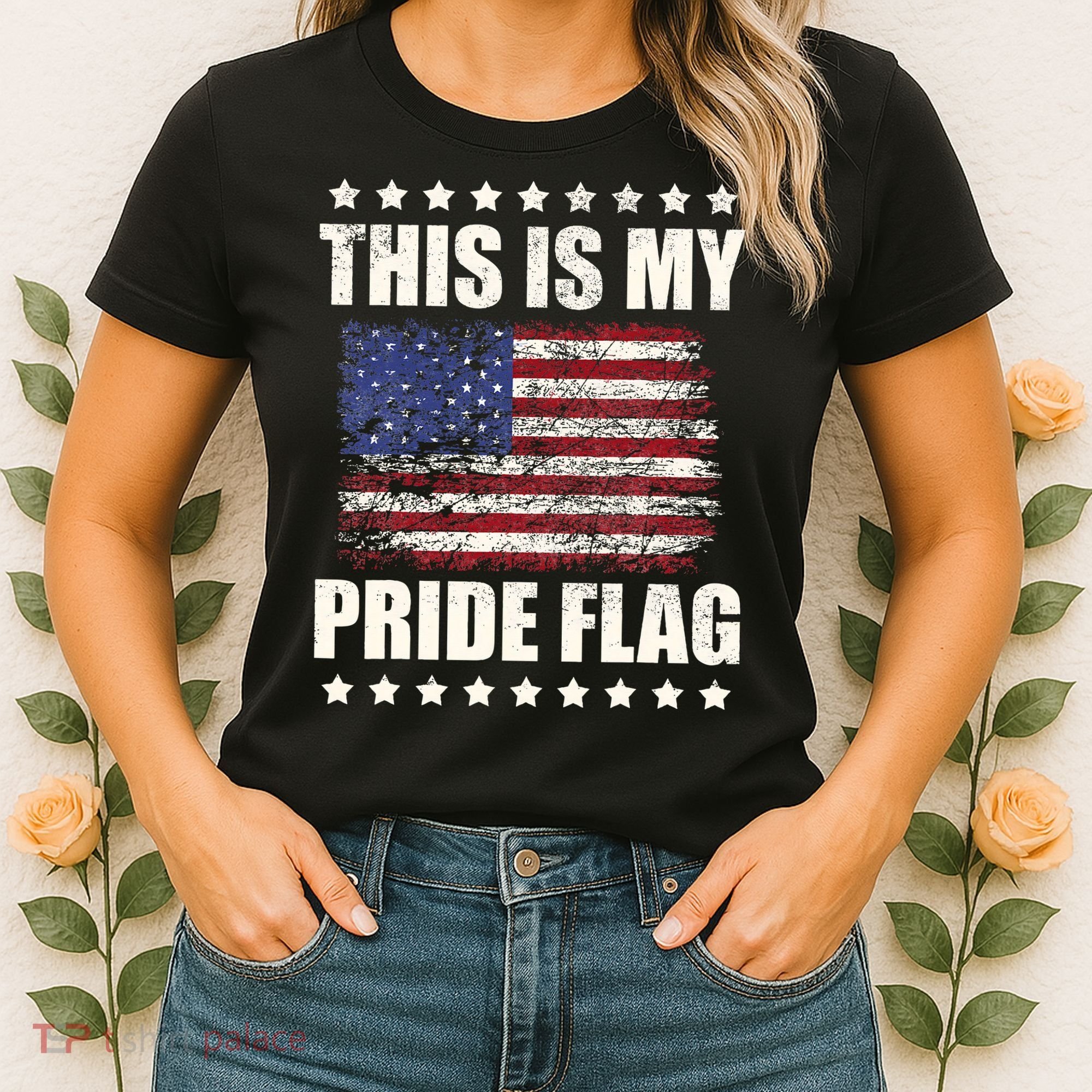This Is My Pride Flag USA American 4th Of July Patriotic Women's T-Shirt