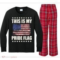 This Is My Pride Flag USA American 4th Of July Patriotic Kids Long Sleeve Plaid Pajama Set thumb 0