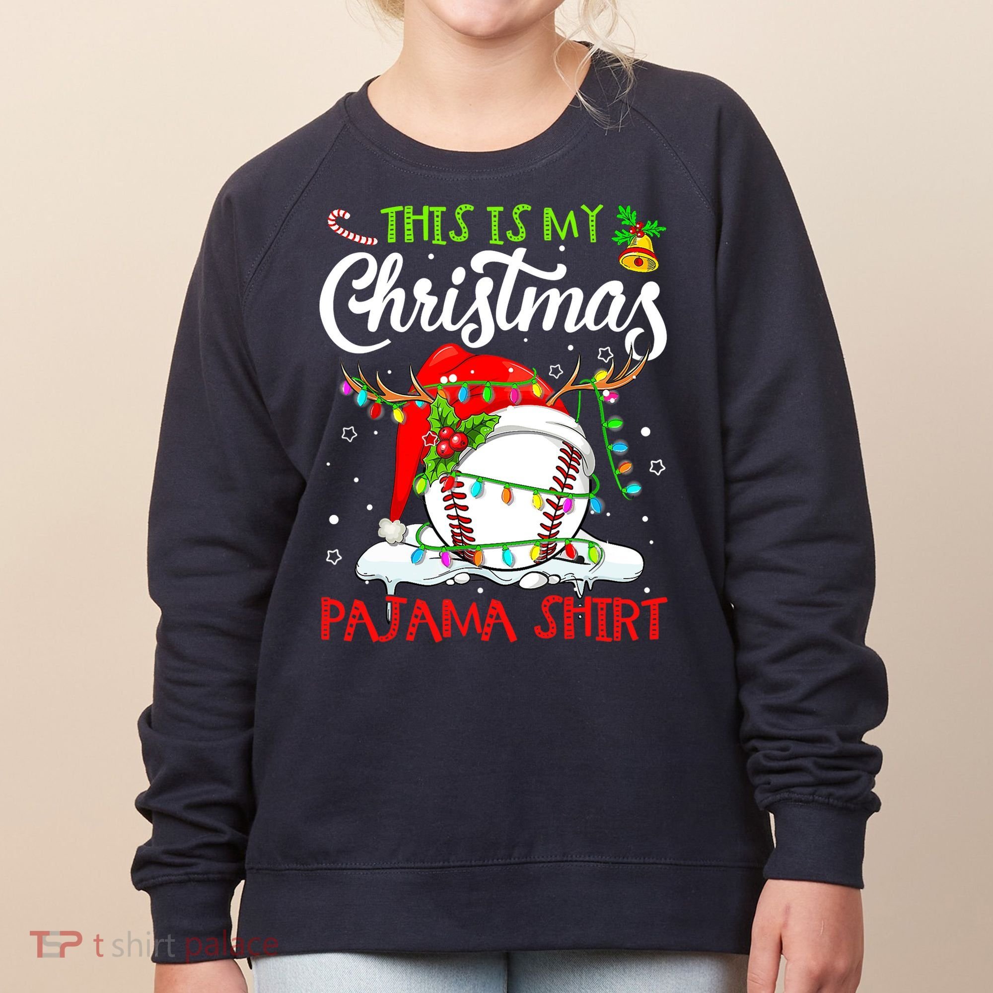 This Is My Christmas Baseball Pajama For Boys Women's Sweatshirt