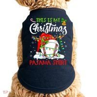 This Is My Christmas Baseball Pajama For Boys Doggie Tank thumb 0
