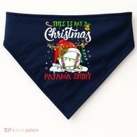 This Is My Christmas Baseball Pajama For Boys USA-Made Doggie Bandana thumb 0