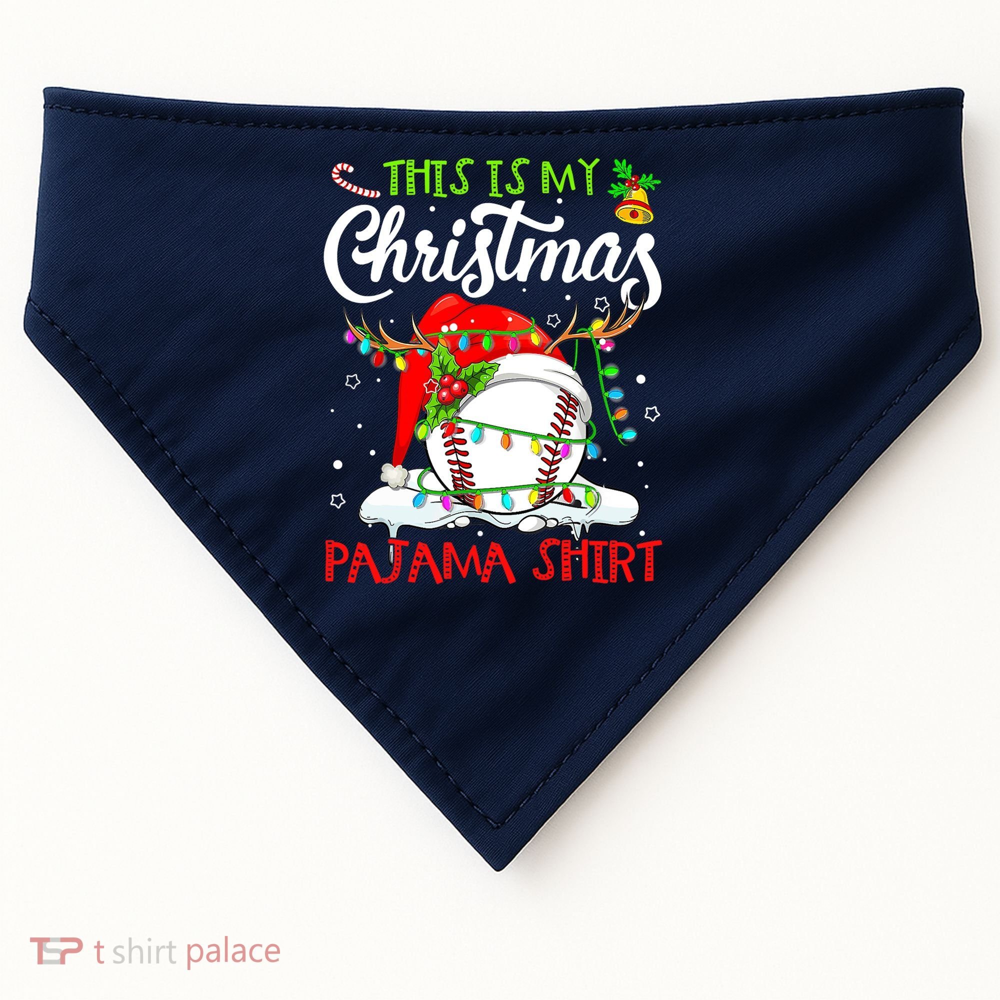 This Is My Christmas Baseball Pajama For Boys USA-Made Doggie Bandana