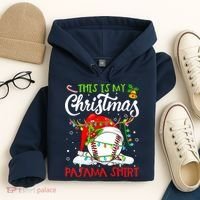This Is My Christmas Baseball Pajama For Boys Hoodie thumb 4