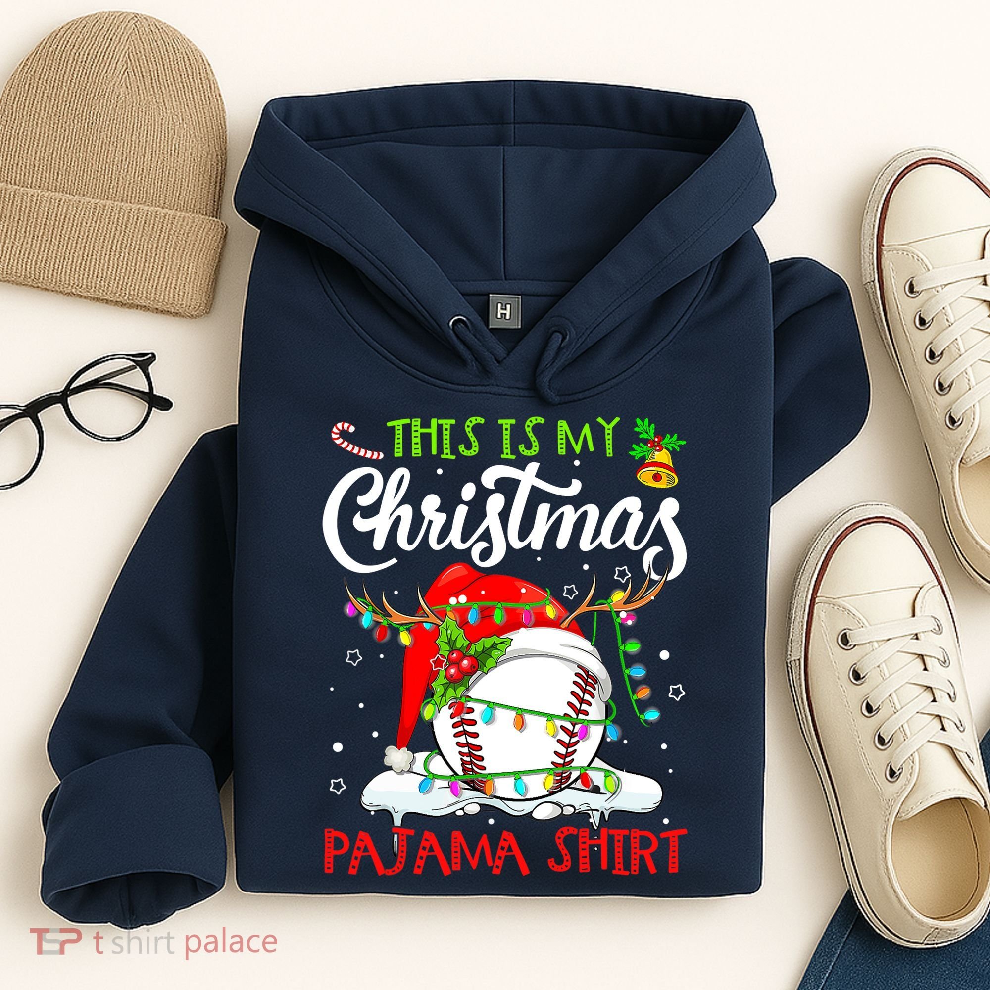 This Is My Christmas Baseball Pajama For Boys Hoodie
