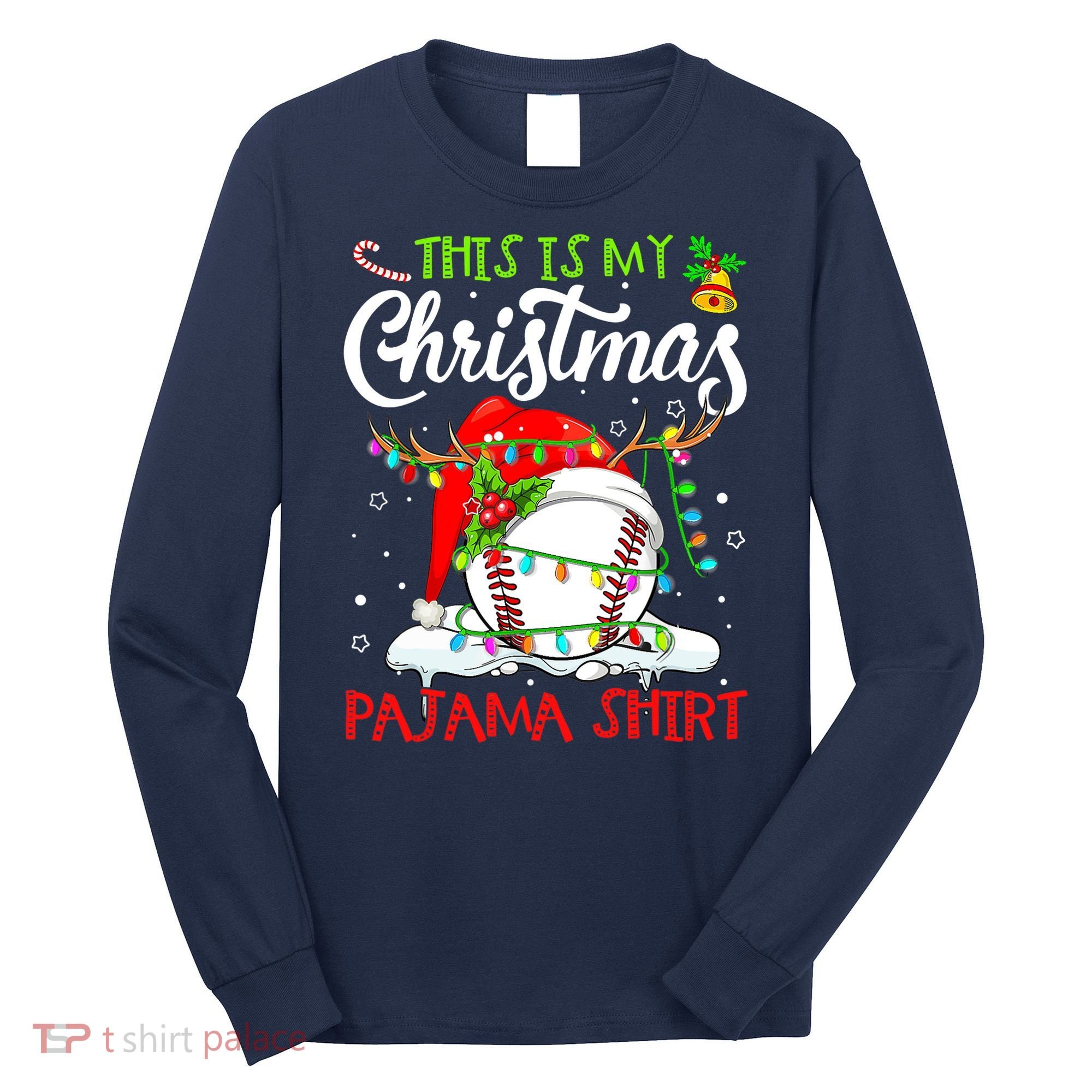 This Is My Christmas Baseball Pajama For Boys Long Sleeve Shirt