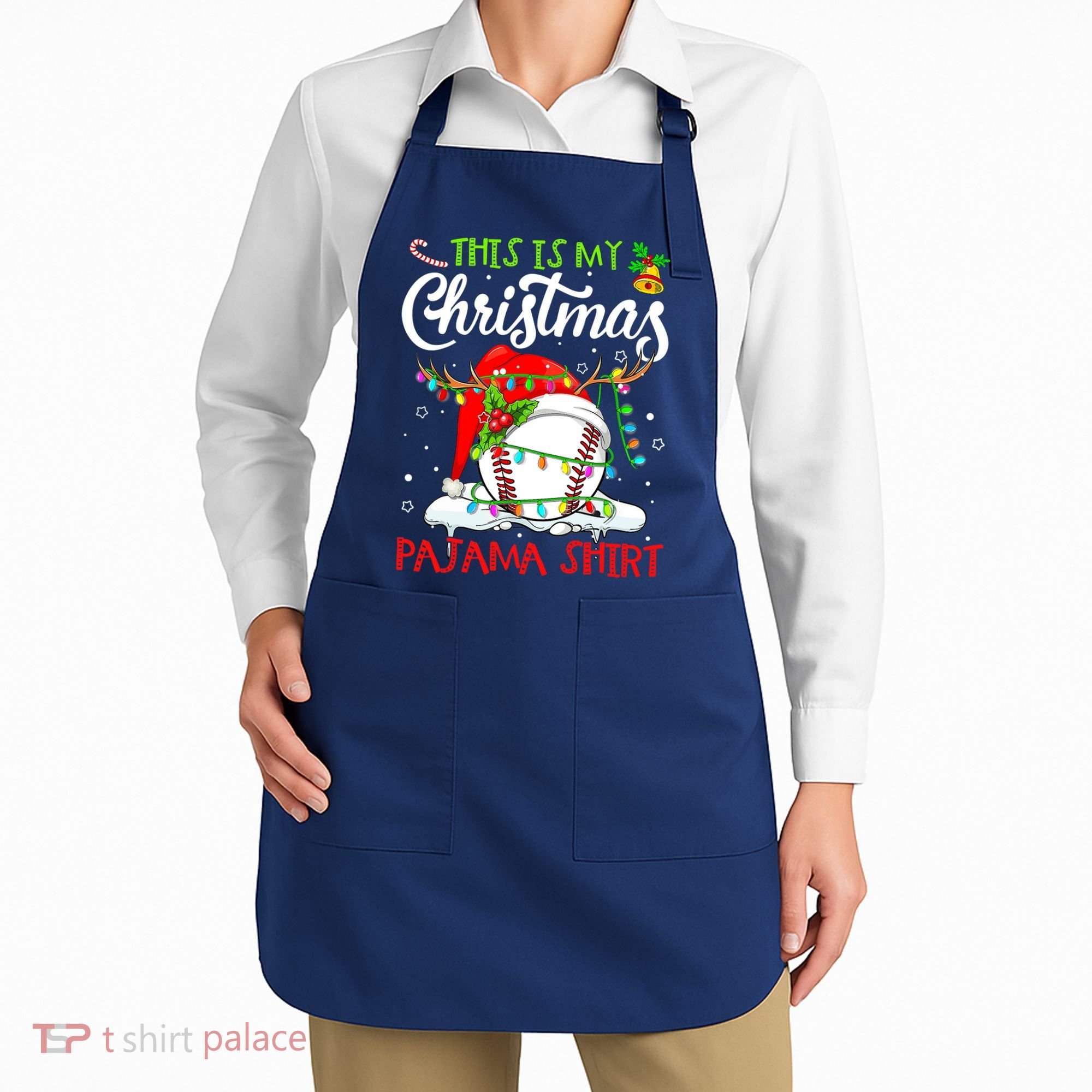 This Is My Christmas Baseball Pajama For Boys Apron