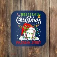 This Is My Christmas Baseball Pajama For Boys Coaster thumb 0