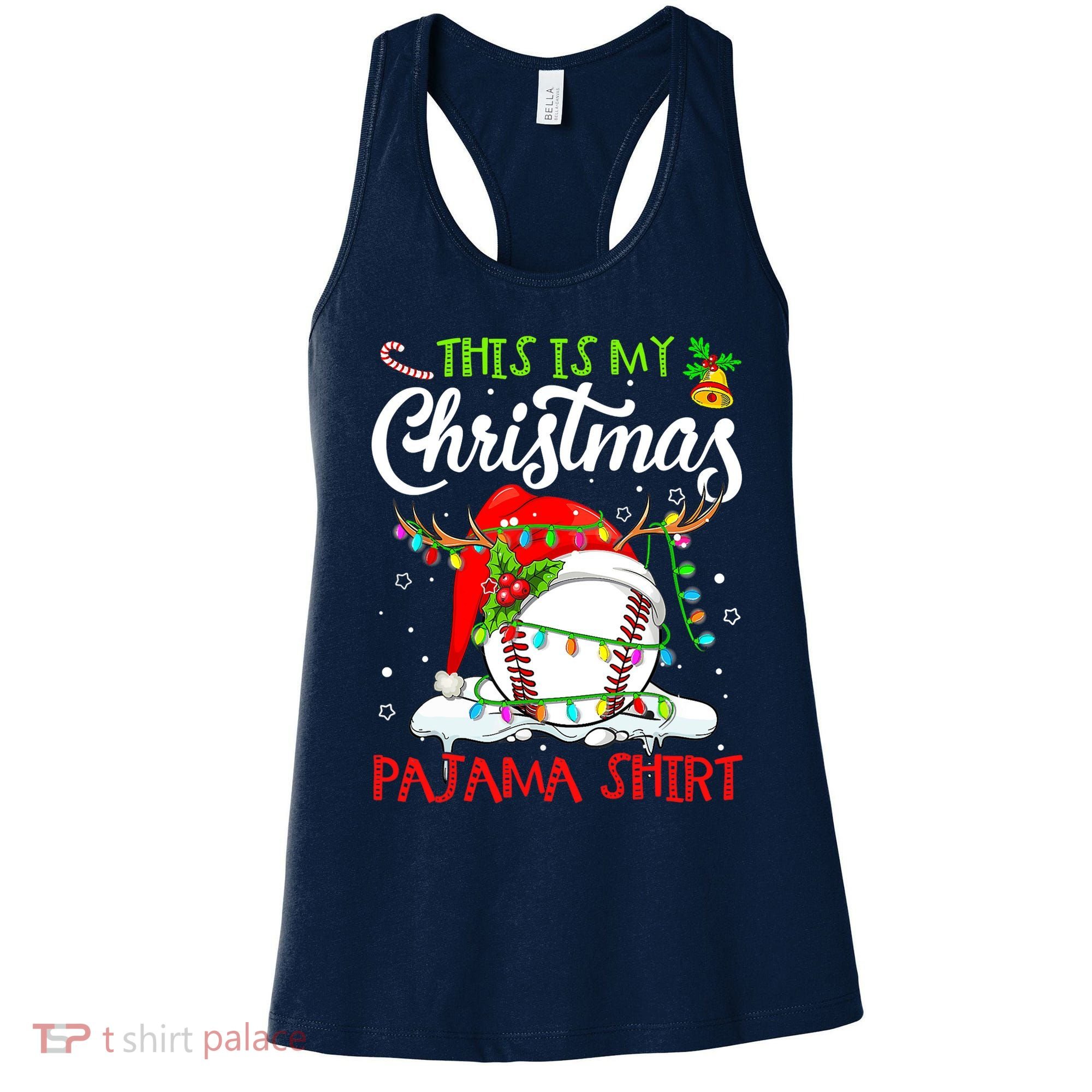 This Is My Christmas Baseball Pajama For Boys Women's Tank Top