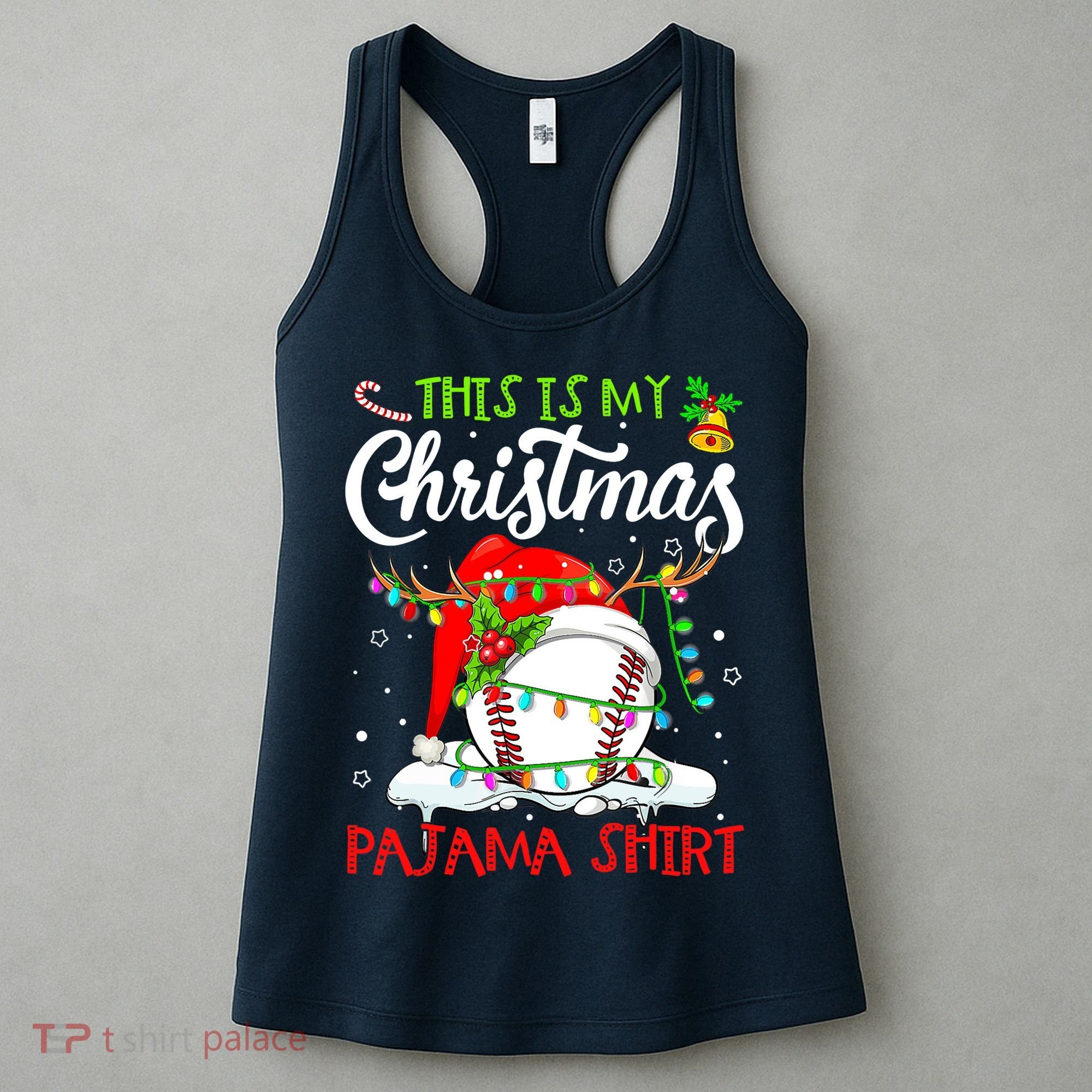 This Is My Christmas Baseball Pajama For Boys Women's Tank Top
