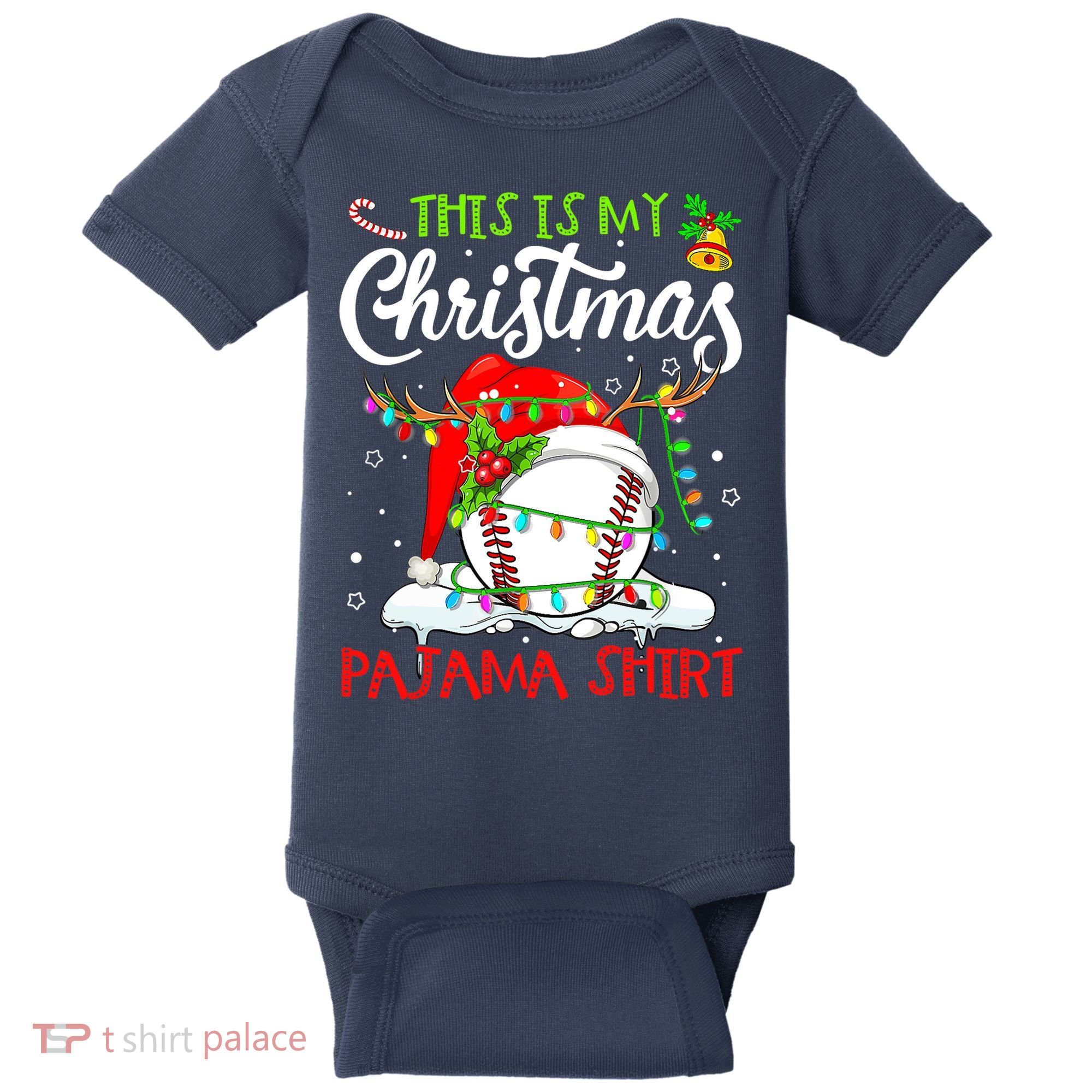This Is My Christmas Baseball Pajama For Boys Baby Bodysuit