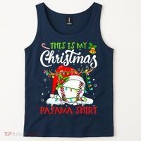 This Is My Christmas Baseball Pajama For Boys Tank Top thumb 2