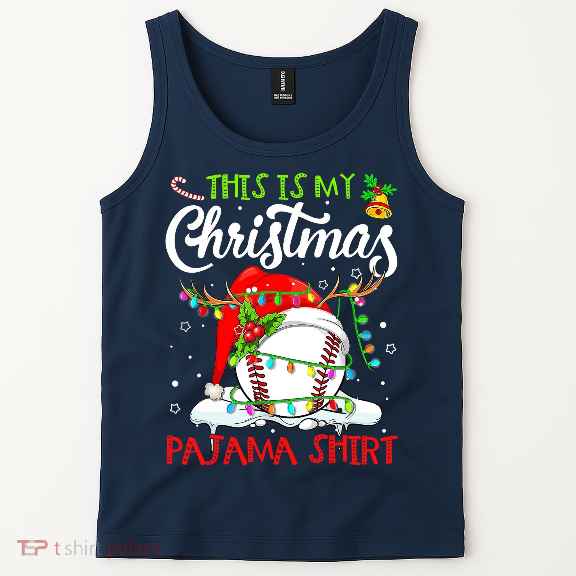 This Is My Christmas Baseball Pajama For Boys Tank Top