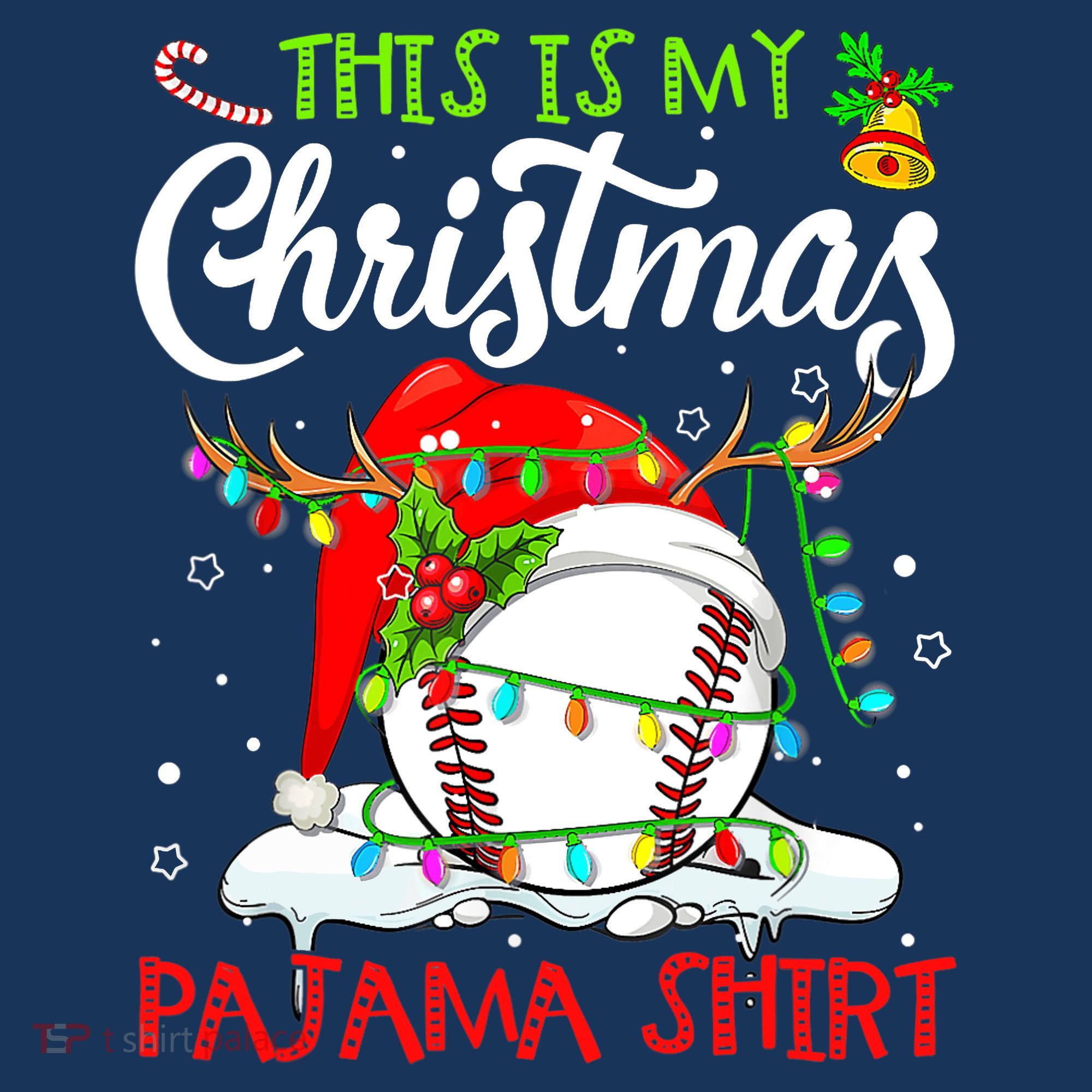 This Is My Christmas Baseball Pajama For Boys Tank Top