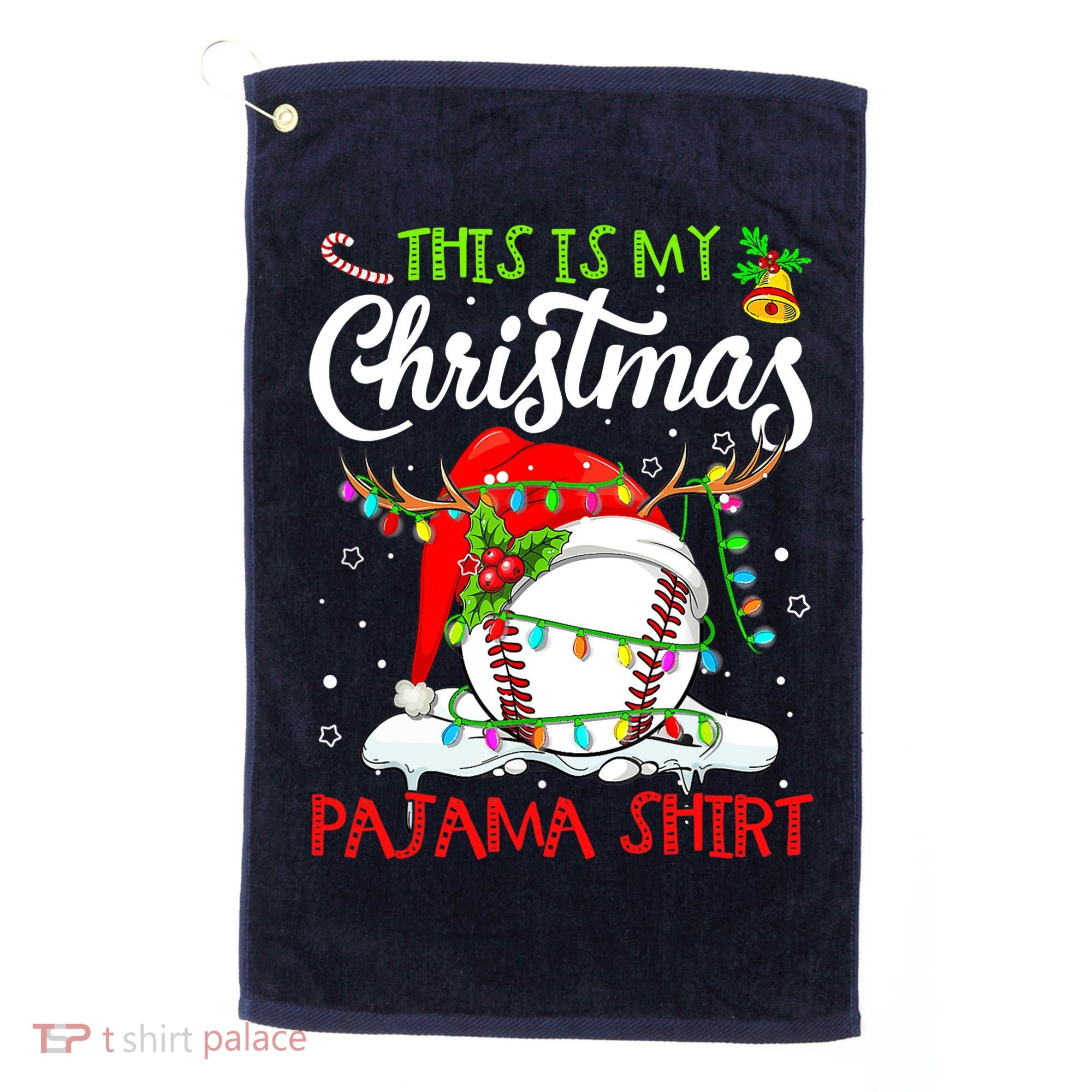 This Is My Christmas Baseball Pajama For Boys Golf Towel