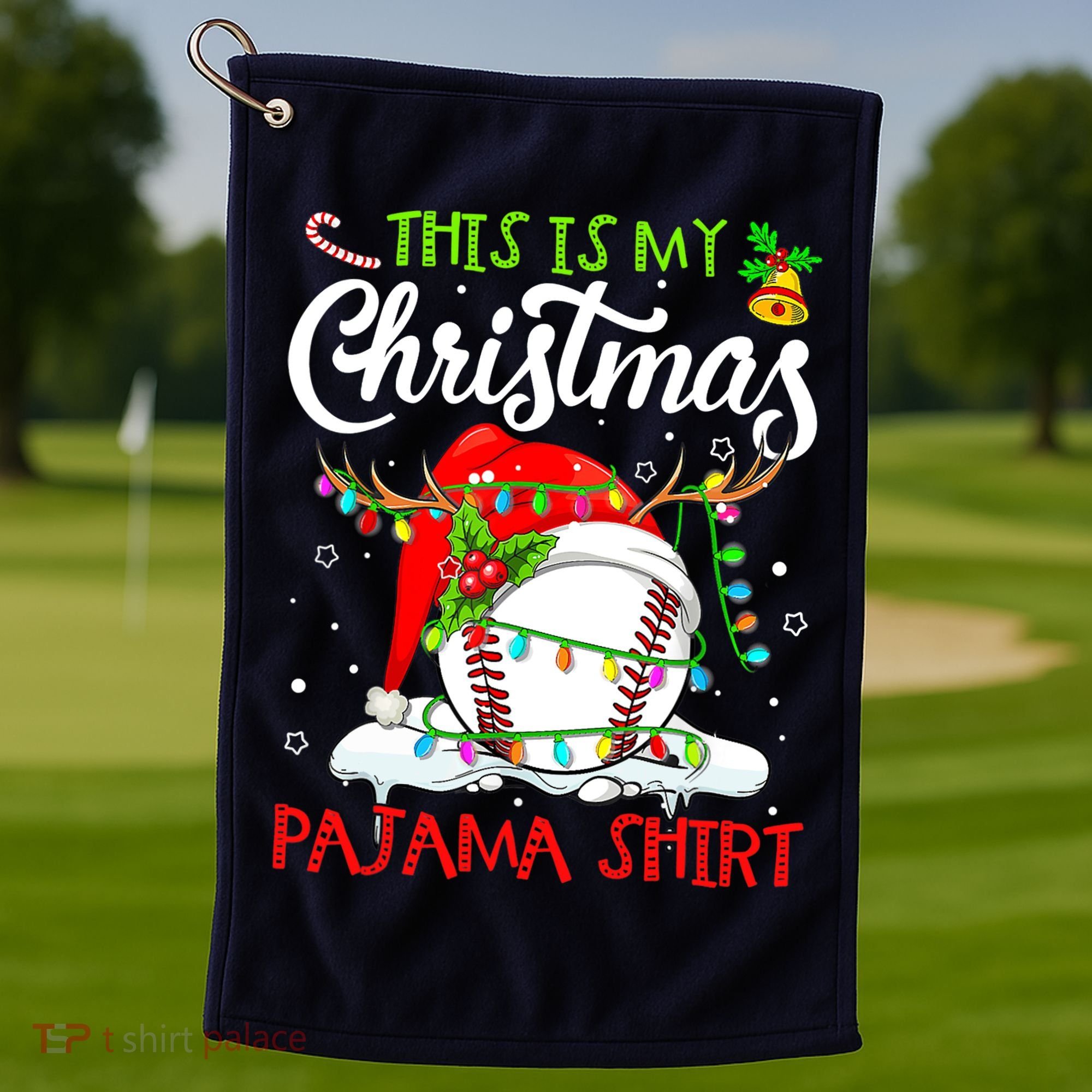 This Is My Christmas Baseball Pajama For Boys Golf Towel