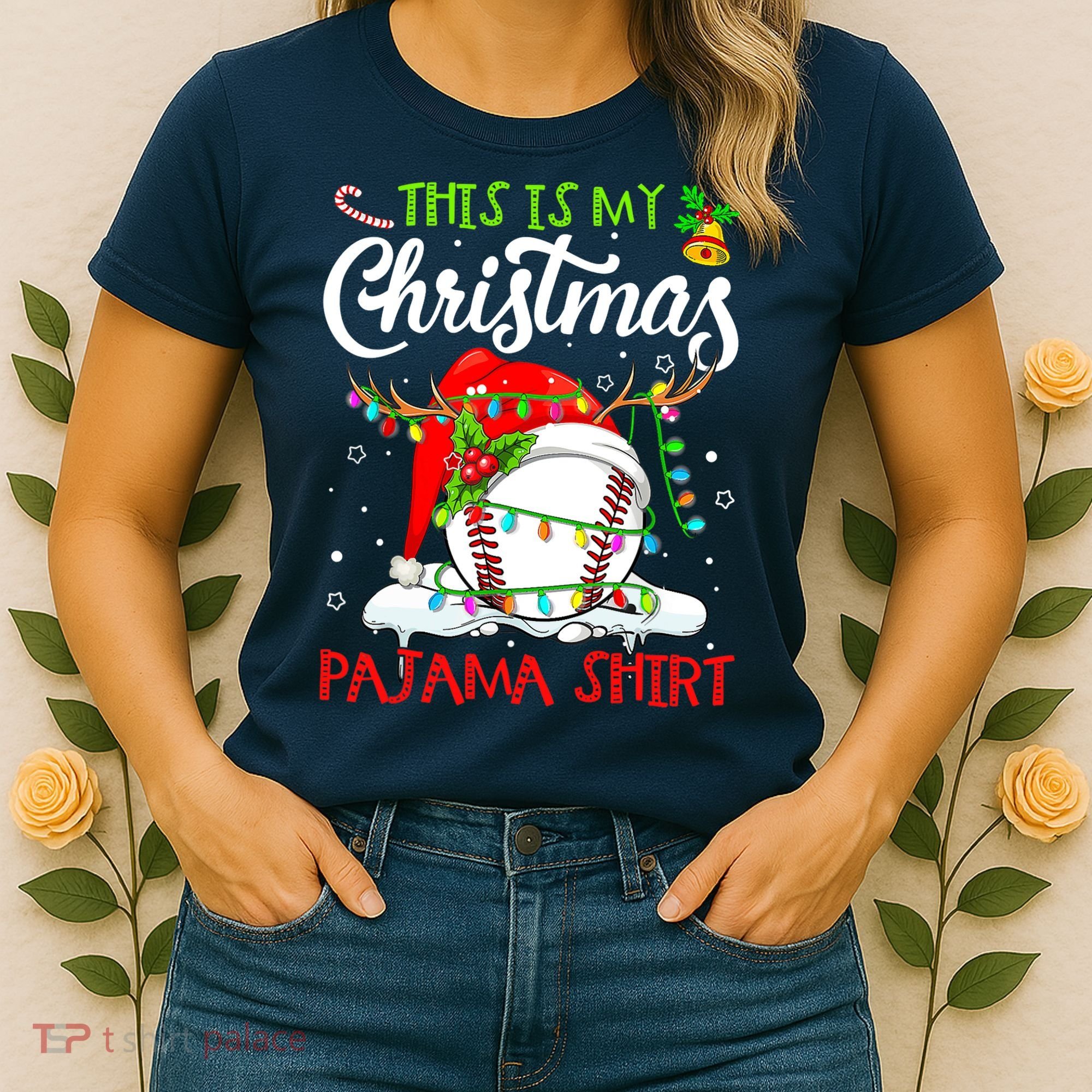 This Is My Christmas Baseball Pajama For Boys Women's T-Shirt