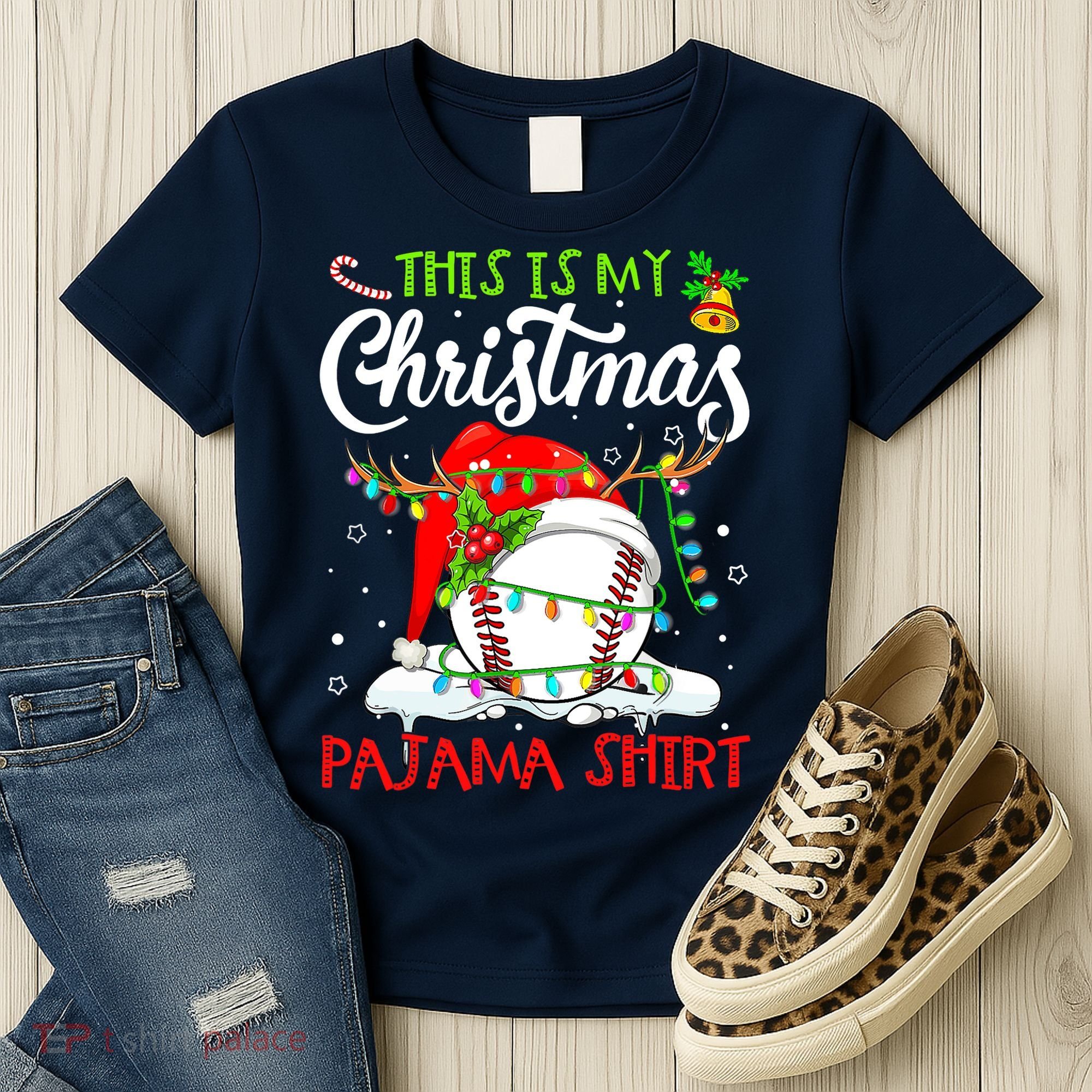 This Is My Christmas Baseball Pajama For Boys Women's T-Shirt