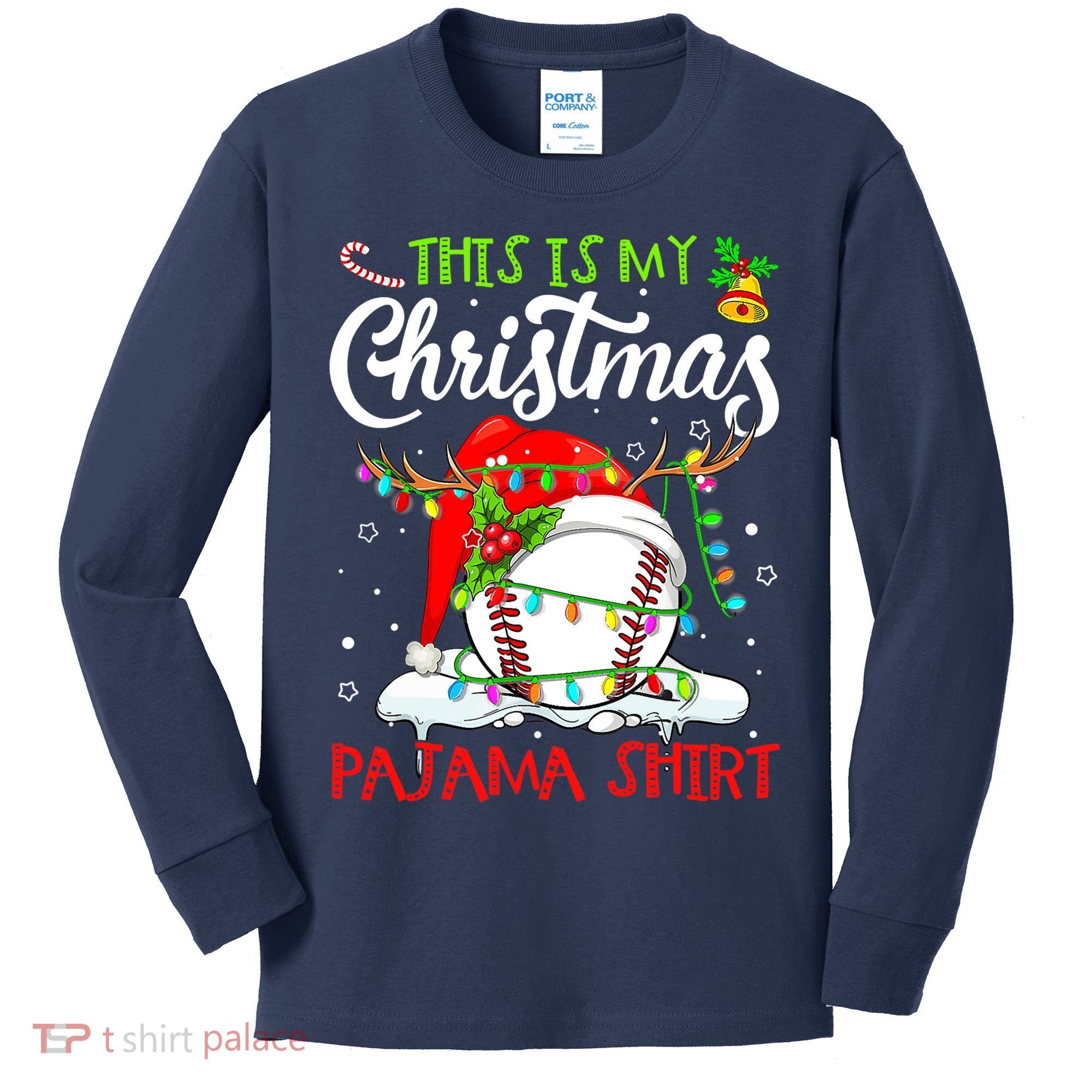 This Is My Christmas Baseball Pajama For Boys Kids Long Sleeve Shirt